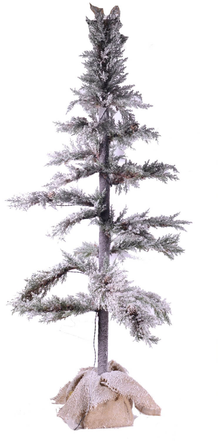 Albero di Natale Luminoso con LED in PVC H136cm Juta Verde Innevato