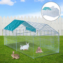 Gabbia Recinto da Esterno per Animali Domestici con Rete Metallica 203x103x98 cm 
