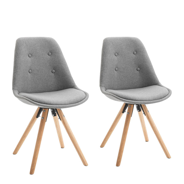 Set 2 Sedie Imbottite 48x56x87 cm in Tessuto Grigie sconto