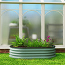 Set di 2 Aiuole Rialzate 135x90x30 cm con Bordo in Gomma e Design Modulare in Metallo Galvanizzato Verde      