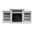 Camino Elettrico da Pavimento Effetto Fiamma 179x48x85 cm 900W/1800W in Legno Bianco