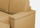 Divano 2 Posti con Pouf 168x145x85 cm Marrak in Tessuto Ocra