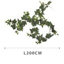 Set 2 Ghirlande di Edera Floccata con 114 Foglie H 200 cm