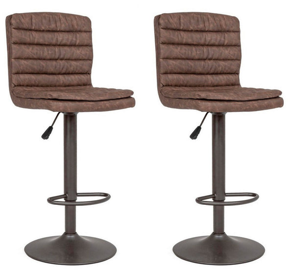 sconto Set 2 Sgabelli Bar 41x50x94,5/115,5h cm Connor Marrone Vintage