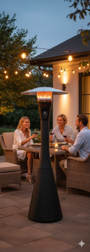 Stufa a Fungo Gas Gpl da Esterno 10kW Habitat Nero