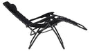 Set 2 Sedie Sdraio Zero Gravity Reclinabili Pieghevoli in Ferro e Textilene Nere