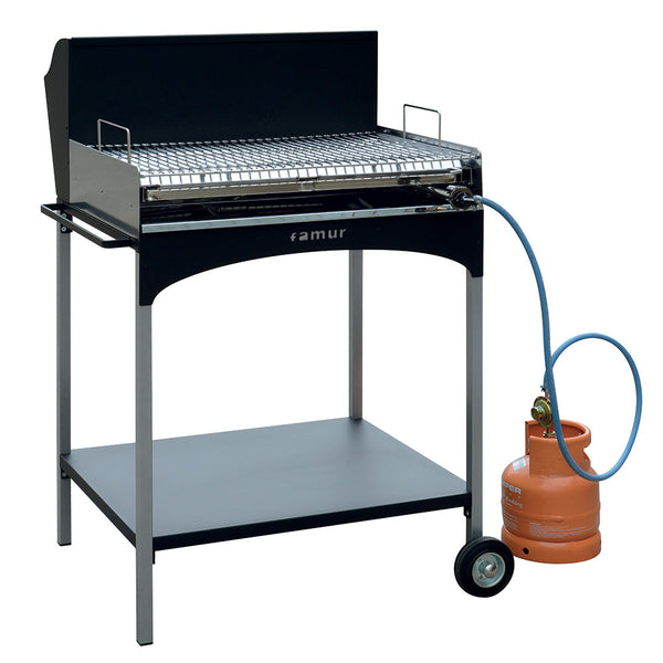 acquista Barbecue Multiuso Legna Carbonella Gas Griglia in Acciaio Famur BK 8 Eco Gas