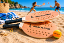 Coppia di Racchettoni da Spiaggia in Legno con Pallina Professionale