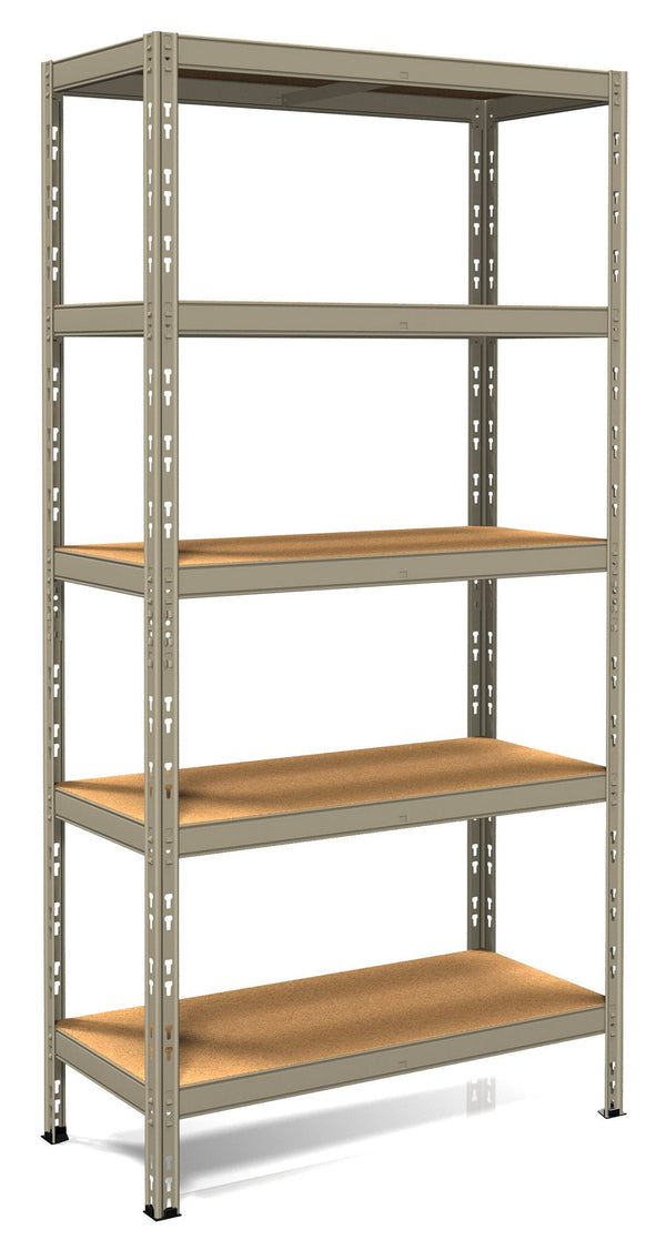 prezzo Scaffale in Metallo ad Incastro 5 Ripiani in Legno 90x40xh180 cm Pokerino Grigio