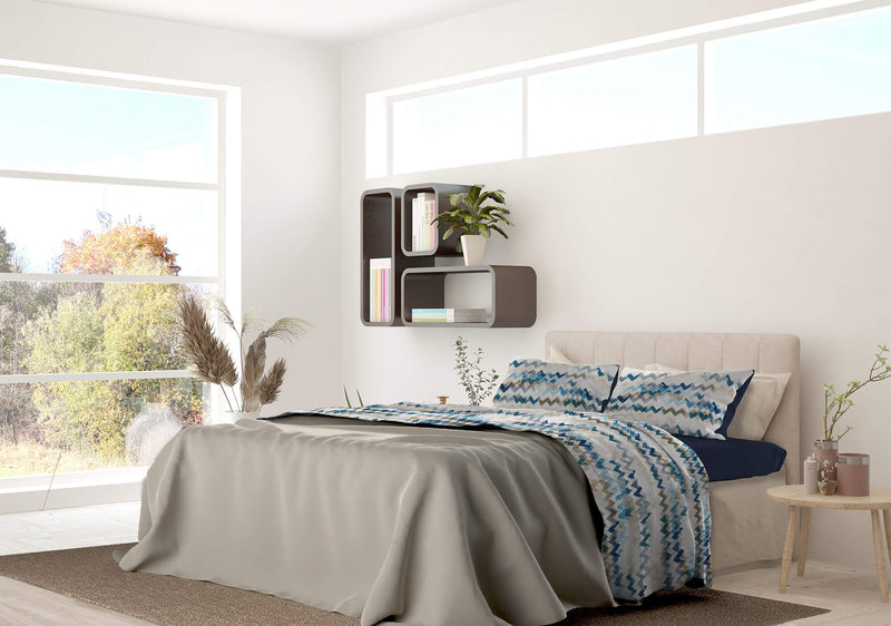 Set Lenzuola con Stampa Sopra Sotto e Federe Modern Sky Varie Misure