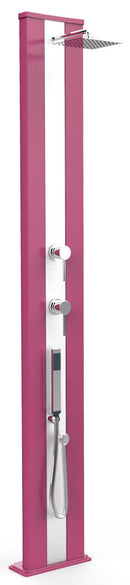 Doccia Solare da Esterno Giardino 40L Miscelatore e Doccetta Mobile Arkema Dada S Fascia Inox Fuxia