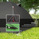 Tenda a Tunnel Impermeabile 330x190x120 cm per 2-4 Persone con Finestre Laterali e Gancio Nero  