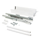 Kit Cassetto per Cucina Vantage-Q H141 mm P 350 mm con Astine Chiusura Soft Acciaio Bianco Emuca