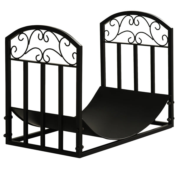Portalegna per Camino 60,5x36x46,5 cm in Metallo Nero sconto