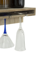 Porta Bottiglie-Bicchieri Tube Verticale 34x12x76 cm MDF e in Ferro Naturale e Argento
