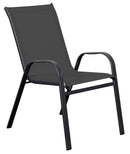 Set 4 Sedie da Giardino 67x57x107 cm in Metallo e Textilene Grigio