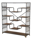 Liberia Elevator Big 122x38x141 cm in Ferro e Legno di Abete Nero e Marrone