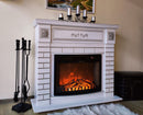 Camino Elettrico da Pavimento 100,5x115x33 cm Effetto Fiamma 1500W Orion & Zakinthos Bianco