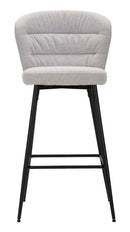 Set 2 Sgabelli Bar Losanna 52x108x59 cm in Tessuto Grigio/Nero