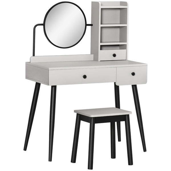 online Consolle Trucco con Specchio e Sgabello in Truciolato Grigio