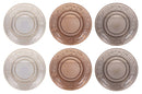 Set 6 Piatti Pane Ø15 cm  in Vetro VdE Tivoli 1996 Imperial Ecrù Ambra e Fumè