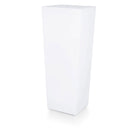 Vaso Quadrato Luminoso da Giardino Solare Autoricaricabile 38x38x86 cm in Polietilene Sined Solar 86 Bianco