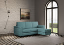 Divano 3 Posti con Pouf 208x155x85 cm Marrak in Tessuto Petrolio