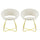 Set 2 Sedie Vintage 58x64x83 cm in Tessuto Effetto Velluto Greta Beige