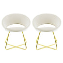 Set 2 Sedie Vintage 58x64x83 cm in Tessuto Effetto Velluto Greta Beige