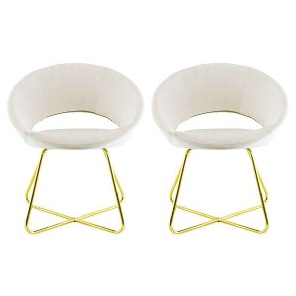 Set 2 Sedie Vintage 58x64x83 cm in Tessuto Effetto Velluto Greta Beige sconto