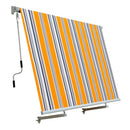 Tenda da Sole a Caduta con Bracci 245x245 cm Tessuto in Poliestere Riga Gialla