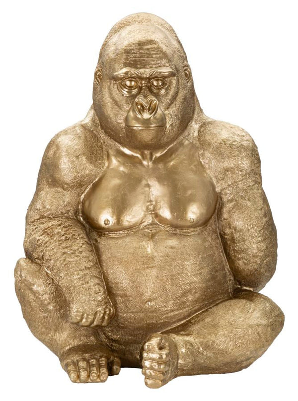 Statua Gorilla 64x82x53 cm in Poliresina Oro online