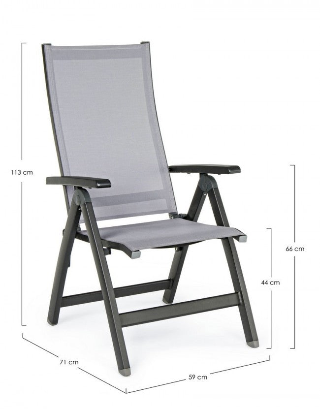 Poltrona Reclinabile Cruise Antracite in Alluminio