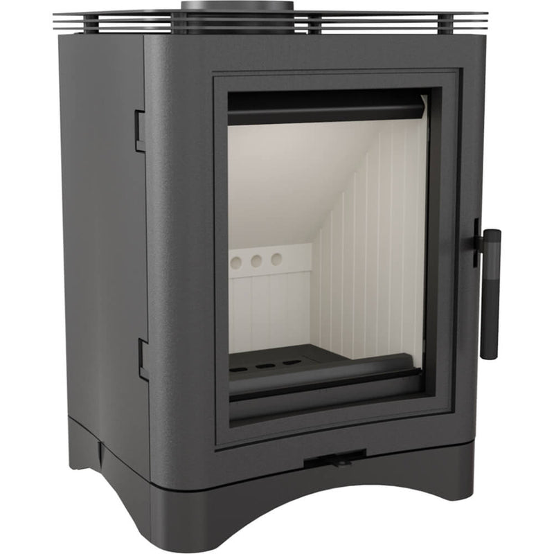 Stufa a Legna 5,5/9rKW in Ghisa e Acciaio Flig Warren 150 Nera