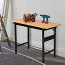 Tavolo da Lavoro Pieghevole 100x60x75,5 cm in Acciaio e MDF  Nero