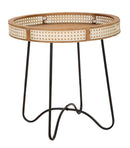 Tavolino Basso Ø60x60,5 cm in Metallo e Legno