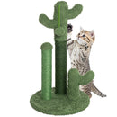 Tiragraffi Graffiatoio Forma 3 Cactus per Gatti Verde con Pallina 44 x 72 cm