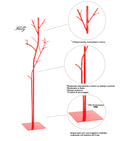 Appendiabiti da Terra 33x33x178 cm in Ferro Battuto Vasconi Platano Rosso