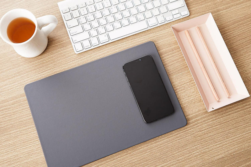 Tappetino per Mouse 20,5x30,5x0,5 cm con Base di Ricarica Wireless Caffè