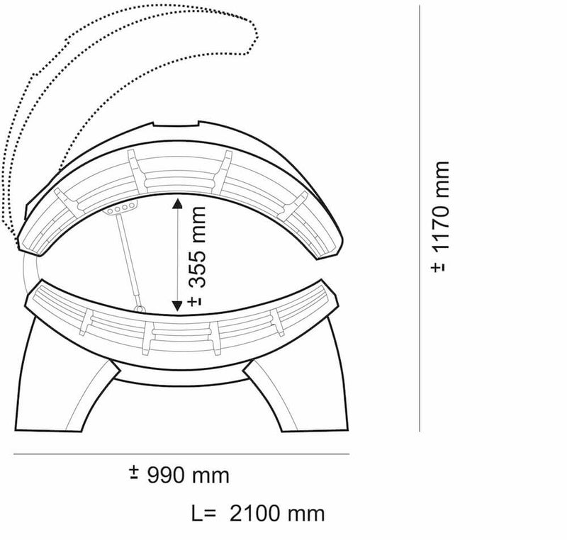 Lettino Solare Abbronzante con Lampada Visto Ad Alta Pressione Hapro Onyx 26/1 Combi