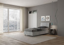 Letto Singolo Testata Inclinata Demas Grigio Varie Misure
