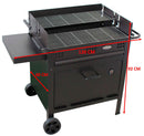 Barbecue a Legna e Carbone 120x60x92 cm con Forno per Pizza in Acciaio Etna Nero