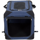 Trasportino Pieghevole per Cani e Gatti Blu nero 60x42x42 cm 