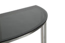 Console Oslo 100x40x80 cm in Ferro e Vetro Argento e Nero