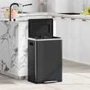 Pattumiera a 2 Sezioni da 20L 40x34,8x59 cm con Coperchio Silenzioso in Acciaio Inox e PP Nero  