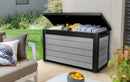 Baule Cassapanca da Esterno 122,9x62,1x70,6 cm in Resina Effetto Legno Keter Denali Grigio