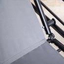 Dondolo Letto 3 Posti 195x117x174 cm in Metallo e Poliestere Grigio