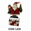 Babbo natale in legno con 7 led cm 28x3xh43