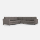 Divano Angolare 7 Posti 288x288x85 cm Yasel in Tessuto Grigio