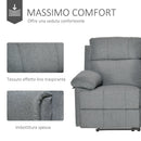 Divano 3 Posti con Schienale e Poggiapiedi Laterali Reclinabili Grigio Antracite 185x95x97 cm 